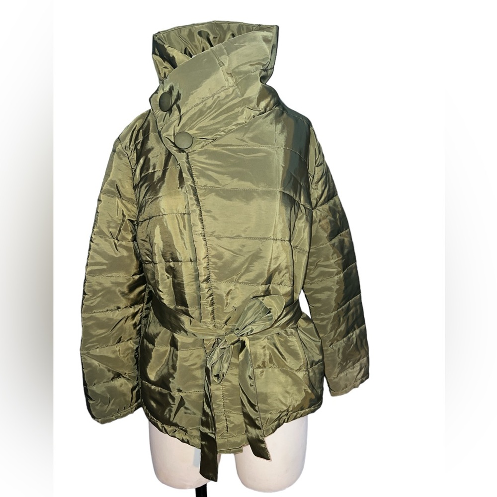 WOMENS | COWL NECK CROSS OVER TIE CLOSURE JACKET MED